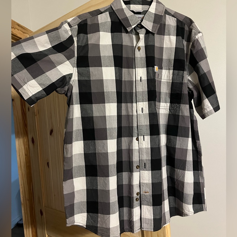 Carhartt Black and White Casual Button Down Shirt